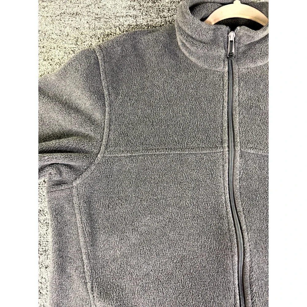 Columbia Fleece Jacket Mens Medium Gray KC Logo Toggle Hem Full Zip Outdoor